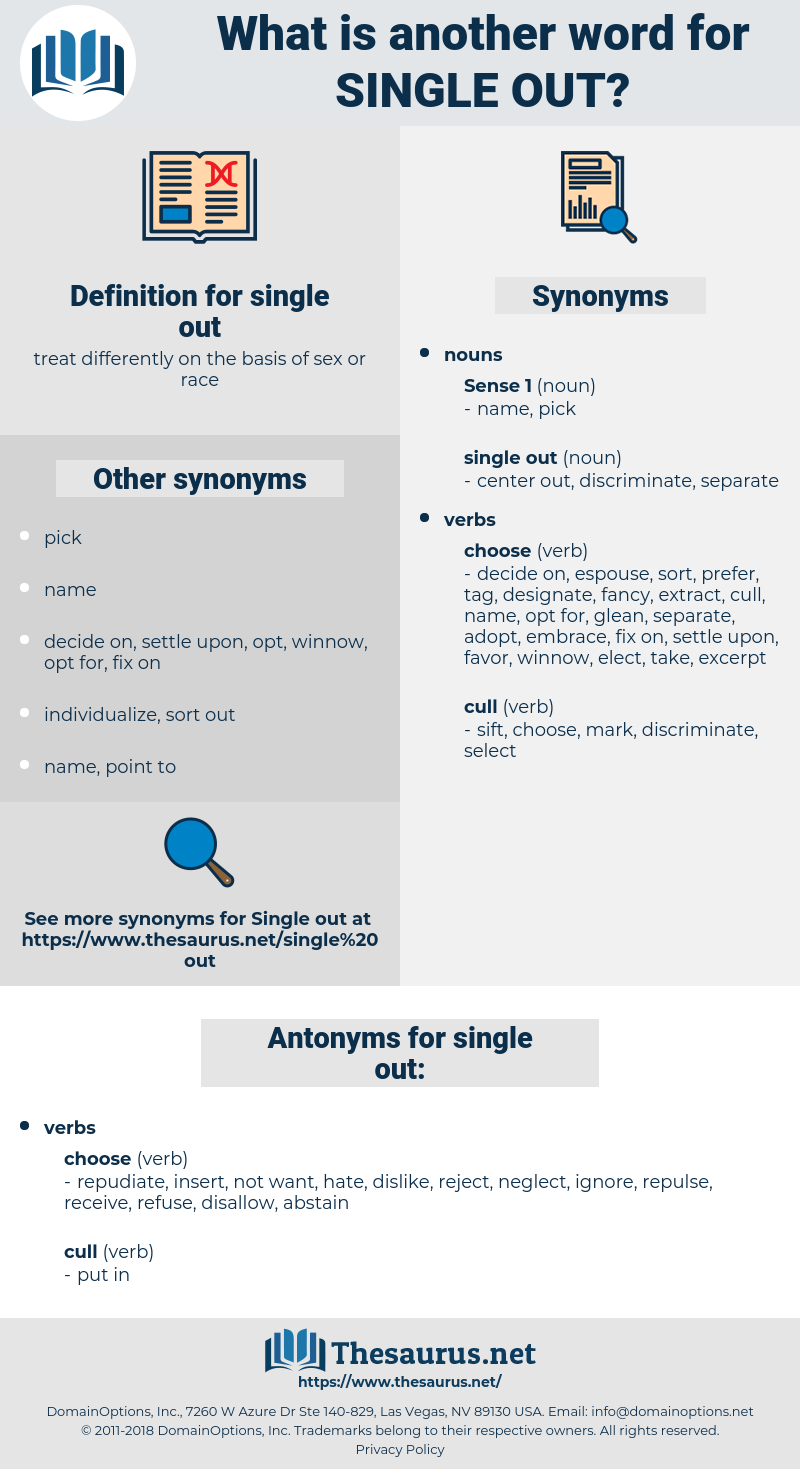 single out, synonym single out, another word for single out, words like single out, thesaurus single out