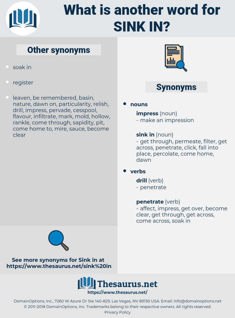 sink in, synonym sink in, another word for sink in, words like sink in, thesaurus sink in