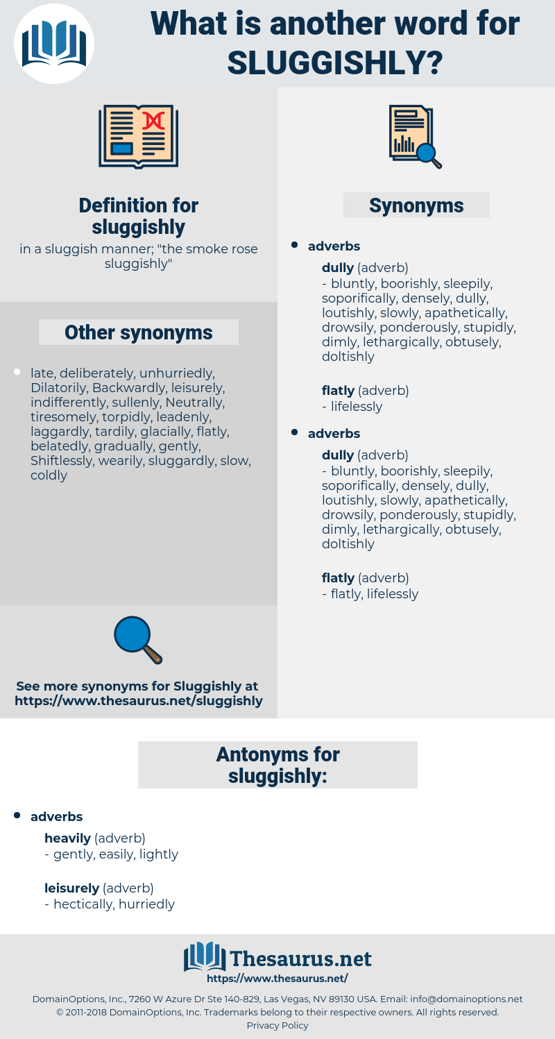 sluggishly, synonym sluggishly, another word for sluggishly, words like sluggishly, thesaurus sluggishly