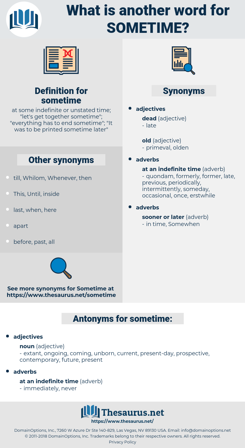 sometime, synonym sometime, another word for sometime, words like sometime, thesaurus sometime