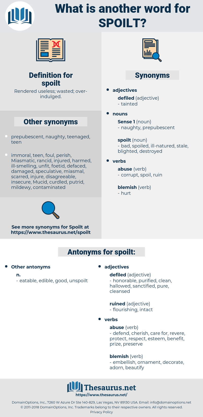 spoilt, synonym spoilt, another word for spoilt, words like spoilt, thesaurus spoilt