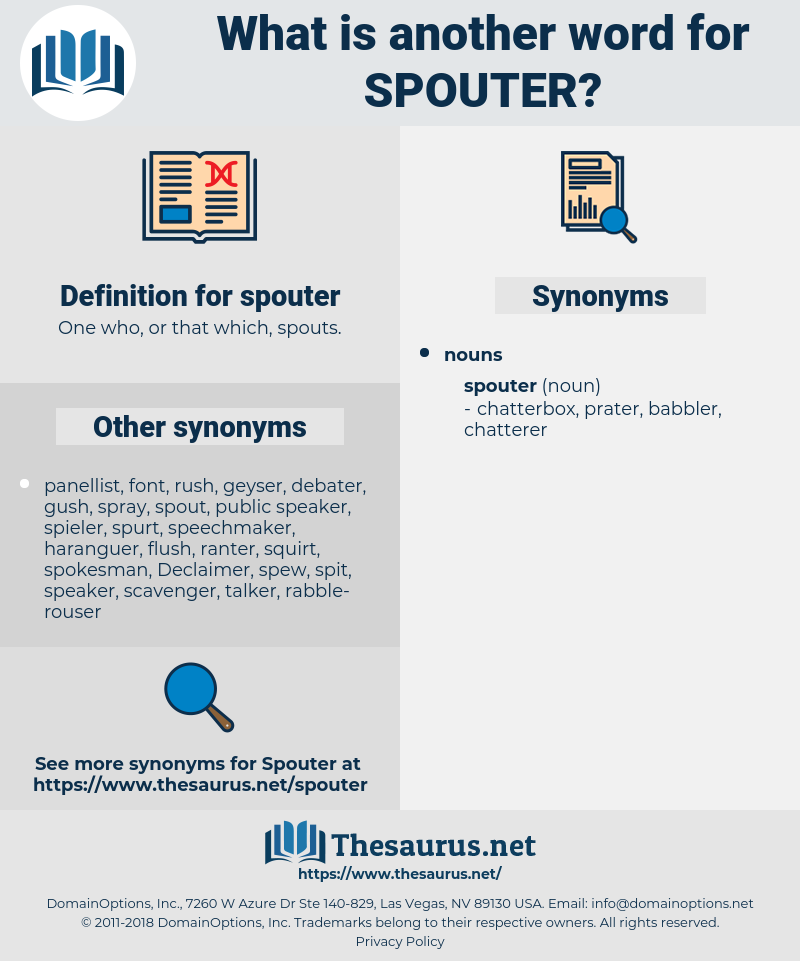 spouter, synonym spouter, another word for spouter, words like spouter, thesaurus spouter