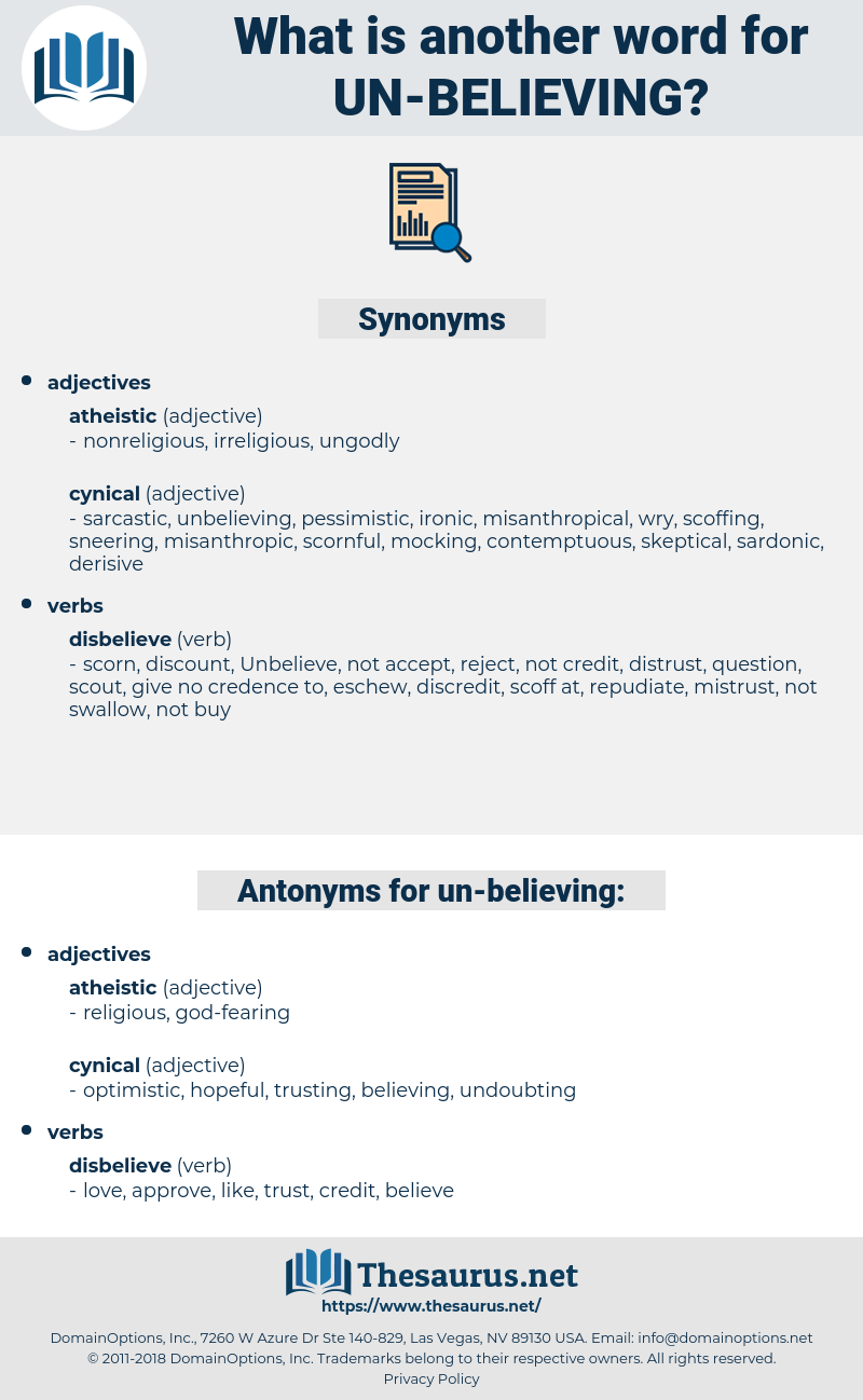 un-believing, synonym un-believing, another word for un-believing, words like un-believing, thesaurus un-believing