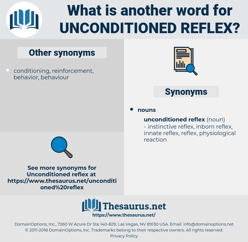 unconditioned reflex, synonym unconditioned reflex, another word for unconditioned reflex, words like unconditioned reflex, thesaurus unconditioned reflex