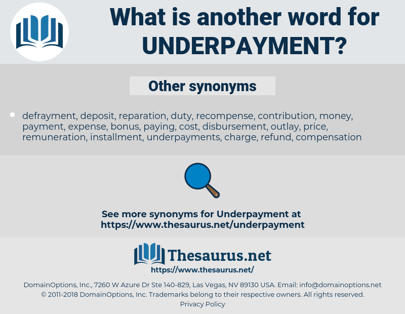 underpayment, synonym underpayment, another word for underpayment, words like underpayment, thesaurus underpayment