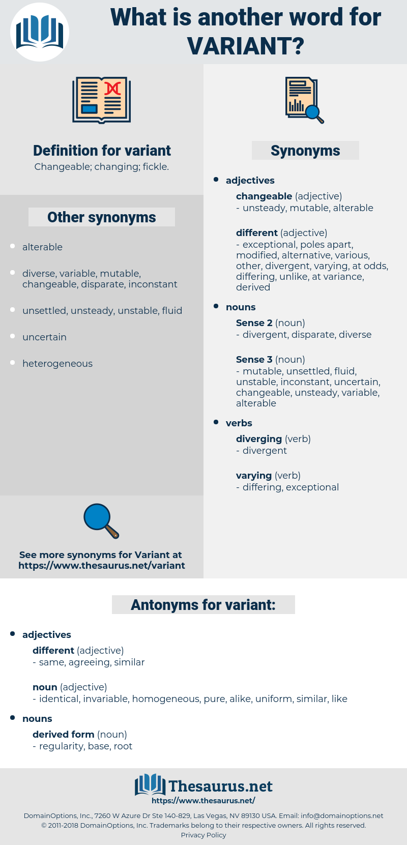 variant, synonym variant, another word for variant, words like variant, thesaurus variant