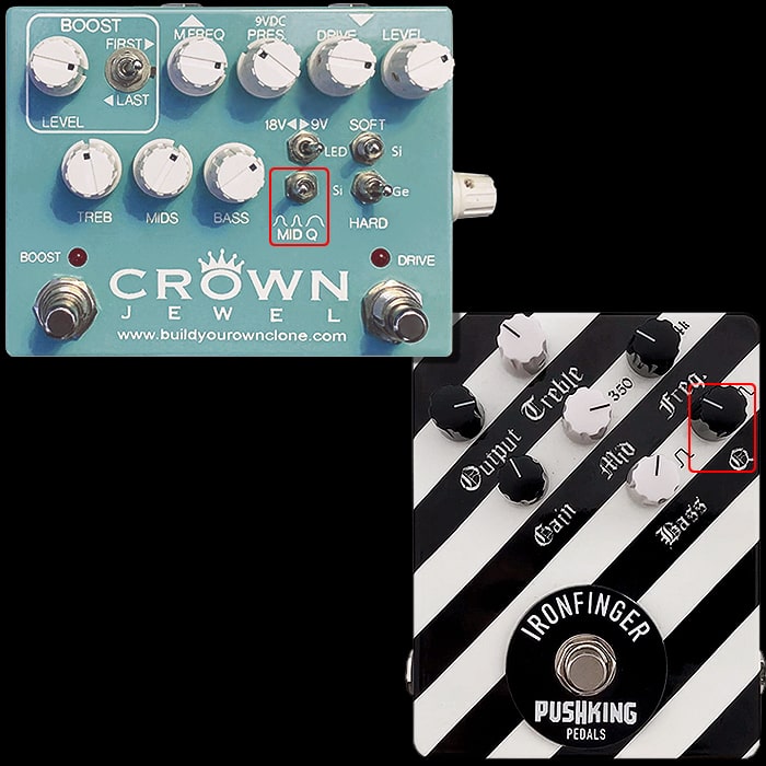 2 Great Q-Control Drive and Distortion Pedals - The BYOC Crown Jewel Multidrive and Pushking Ironfinger Distortion