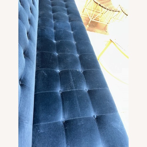 Used Jonathan Adler Blue Velvet Goldfinger Sofa for sale on AptDeco