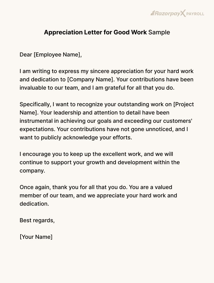 Appreciation Letter to Your Employees (+Free Samples)–How to Write it ...