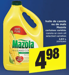 Huile de Canola ou de Maïs Mazola du 23 au 29 janvier 2020