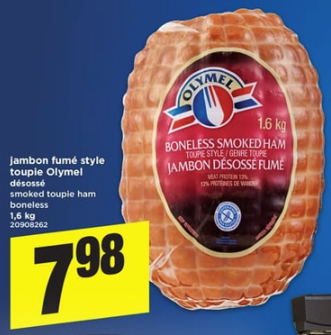 Jambon Fumé Style Toupie Olymel 1,6 kg du 26 au 1 avril 2020