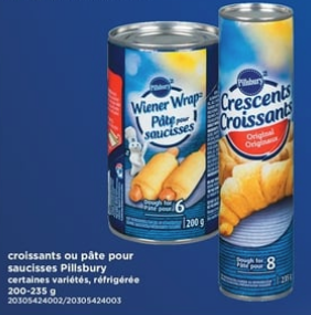 Croissants ou Pâte pour Saucisses Pillsbury du 26 au 1 avril 2020