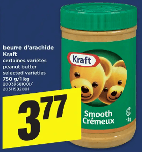 Beurre D'arachide Kraft 1 kg du 7 au 13 novembre 2019