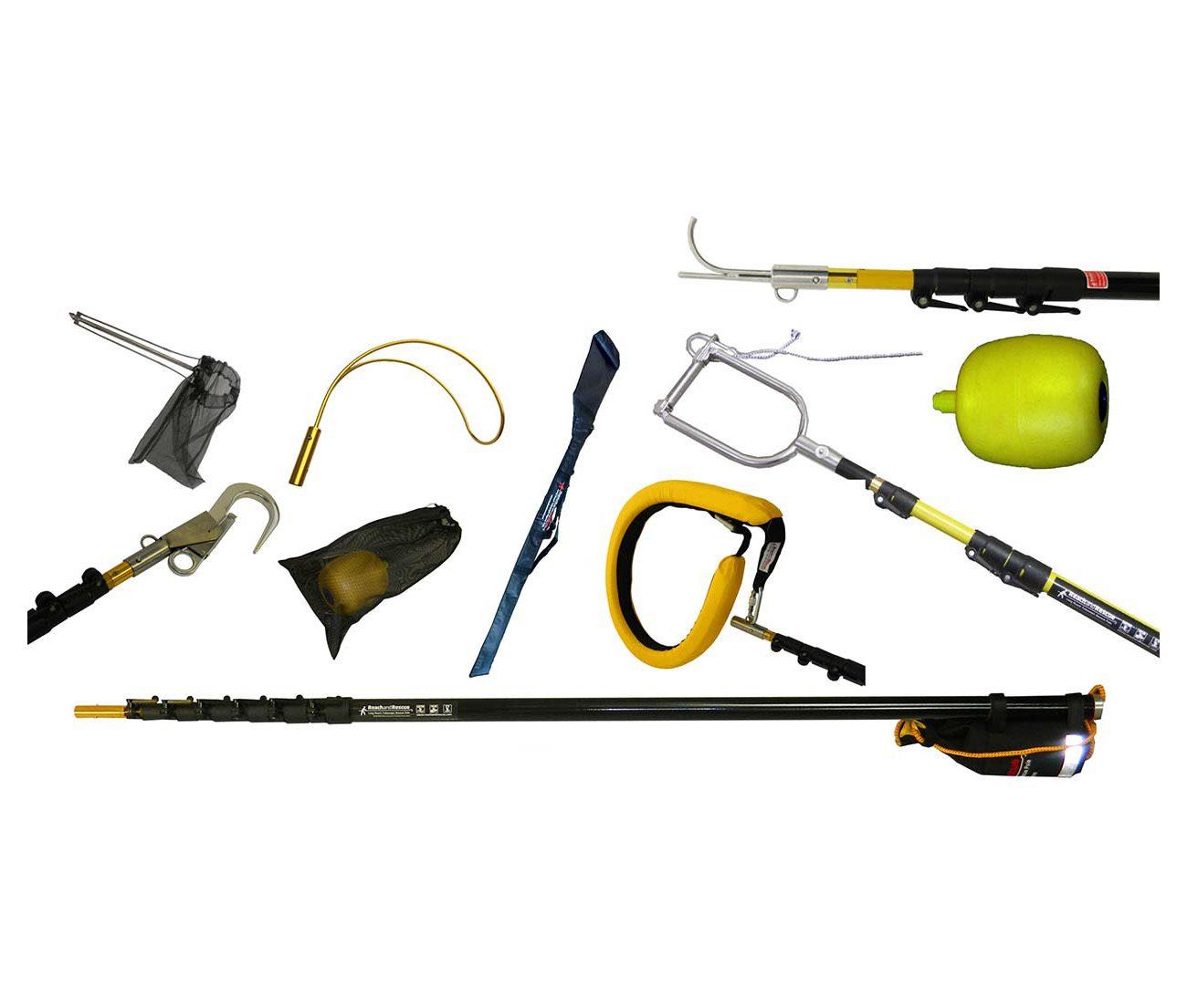 Various tools for Reach and rescue pole system.