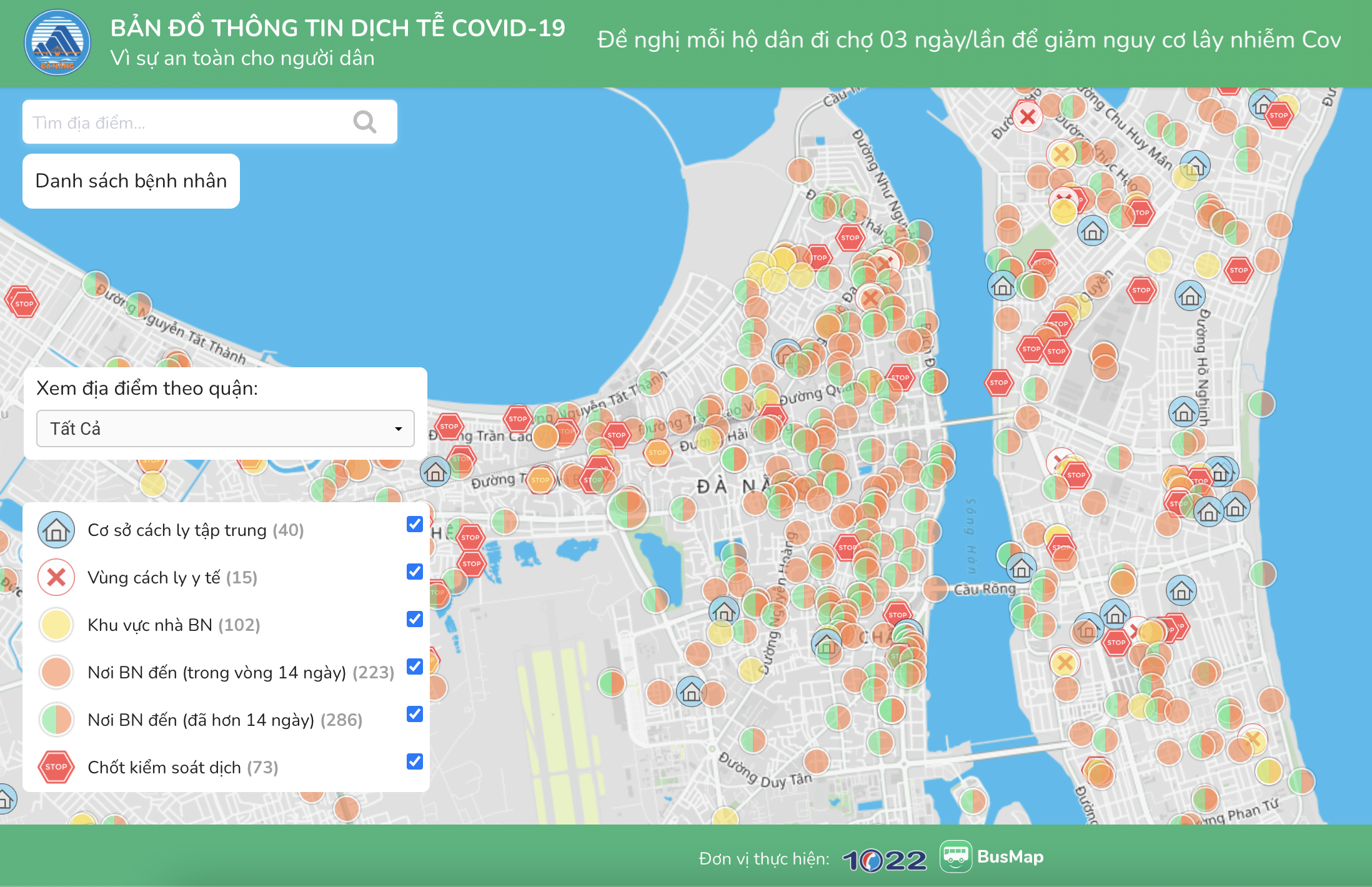 Covidmaps Đà Nẵng: Covidmaps Đà Nẵng là trang thông tin chính thức, giúp cập nhật tình hình dịch bệnh và việc tiêm chủng để người dân chủ động phòng chống dịch. Đây là công cụ hỗ trợ hữu ích cho việc đi lại và kinh doanh của người dân và doanh nghiệp Đà Nẵng.