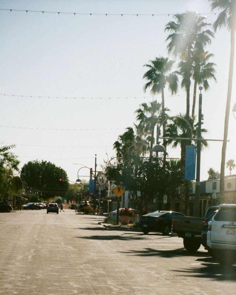 view of main street in old town scottsdale