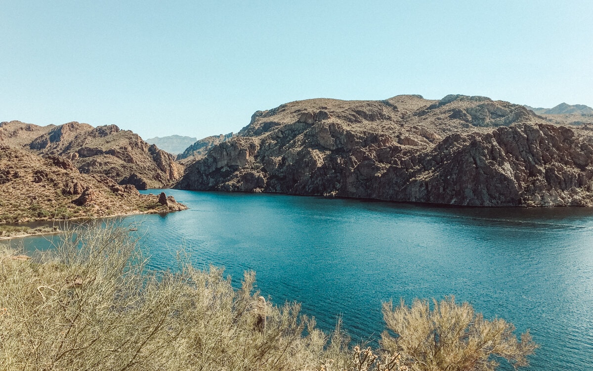 view of saguaro lake in arizona