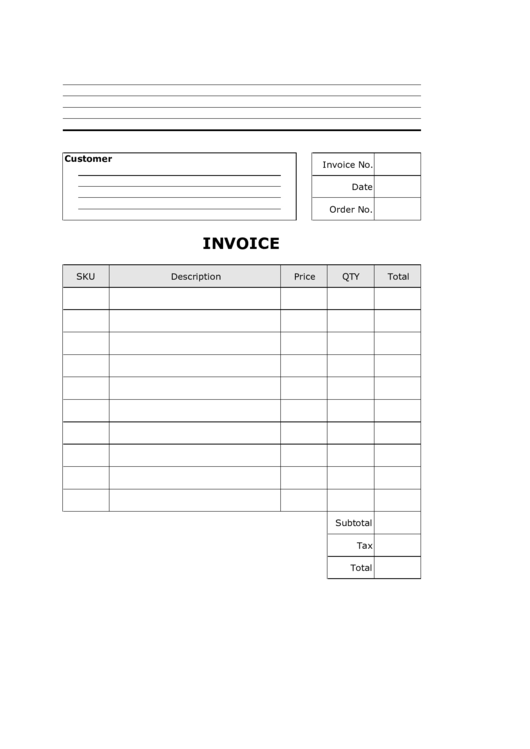 Invoice Template printable pdf download