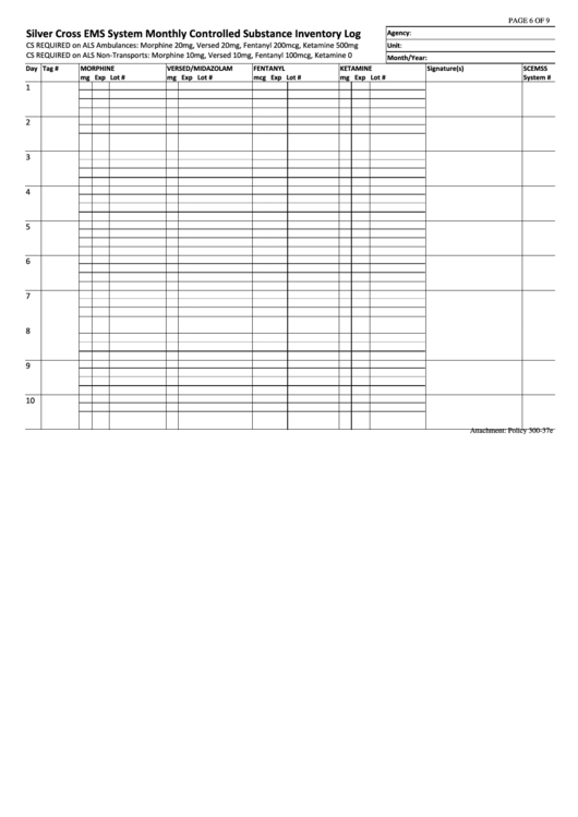 Top 14 Controlled Substance Log free to download in PDF format