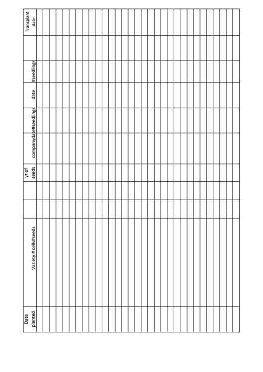 Printable Plant Growth Chart Template