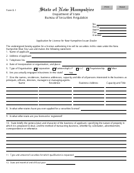 Document preview: Form D-1 Application for License for New Hampshire Issuer-Dealer - New Hampshire