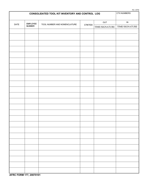 AFRC Form 177  Printable Pdf