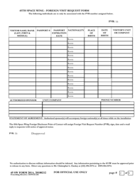 Document preview: 45 SW Form 201A Foreign Visit Request Continuation Sheet