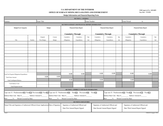 Document preview: OSMRE Form OSM-49 Budget Information and Financial Reporting Form