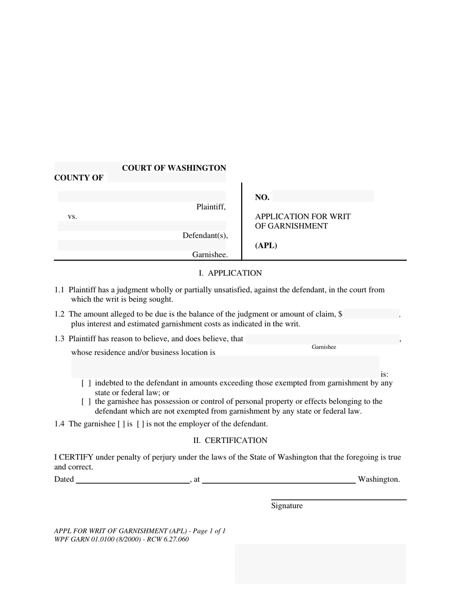 Form WPF GARN01.0100 - Fill Out, Sign Online and Download Fillable PDF ...