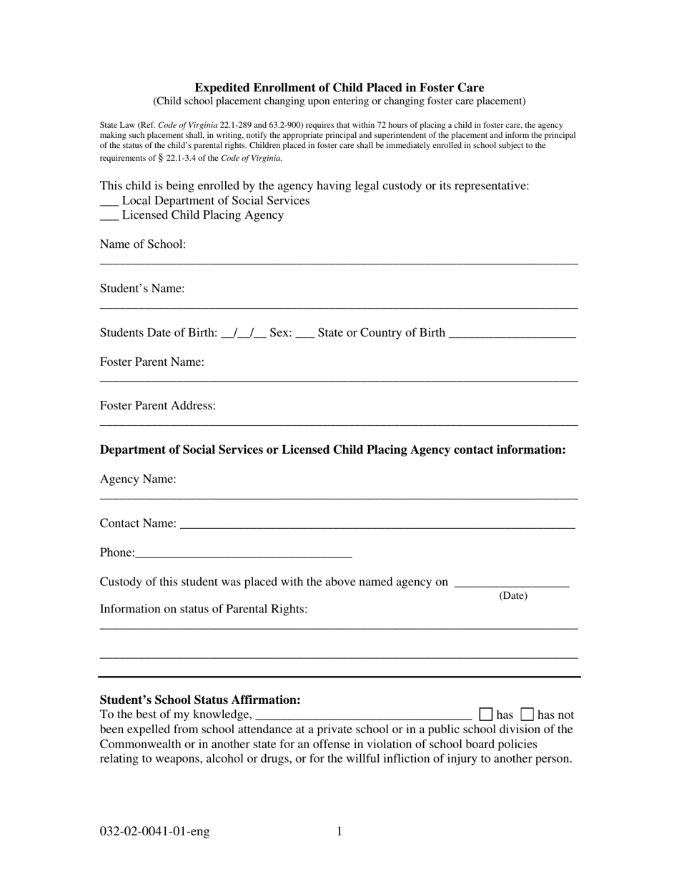 Printable Foster Care Forms