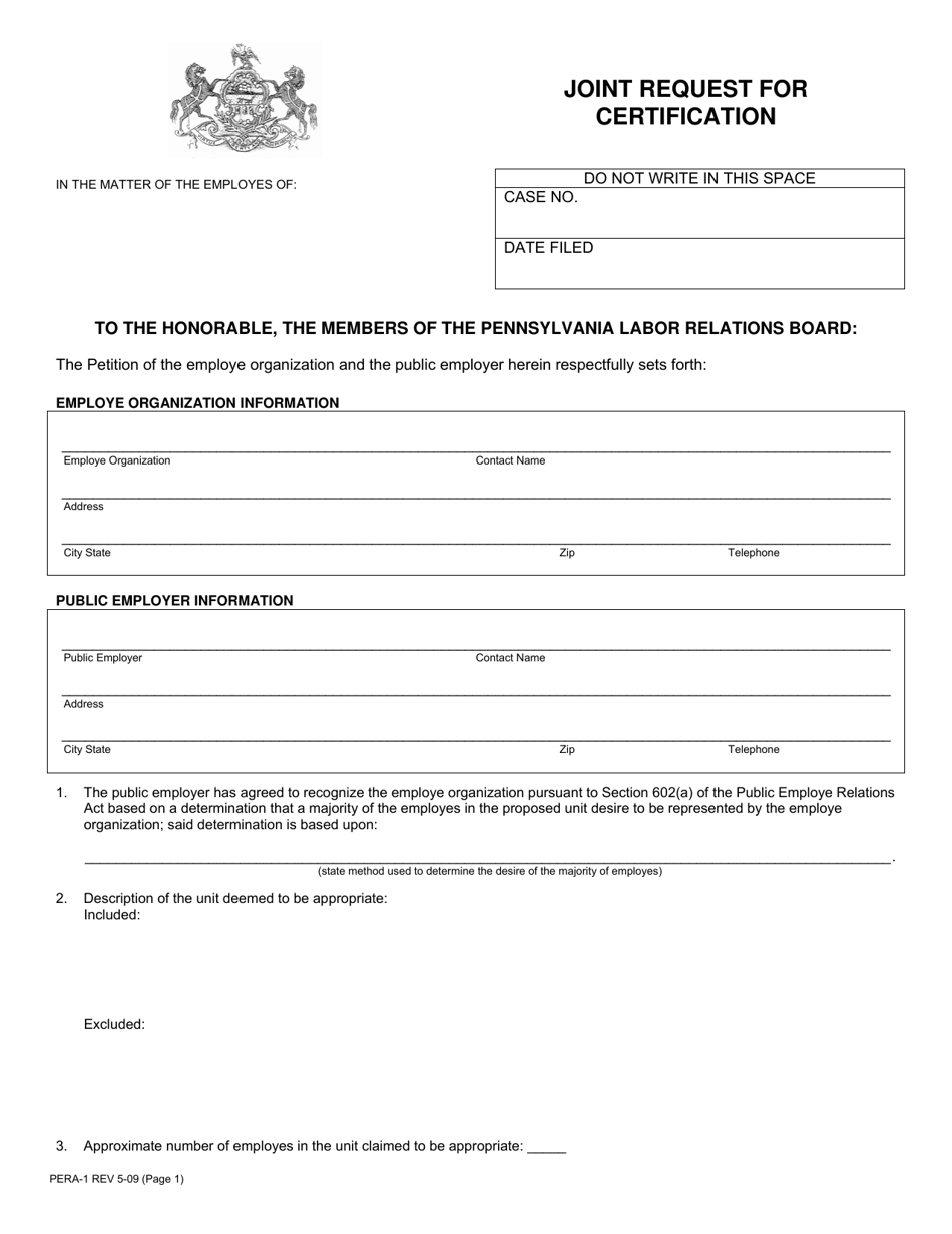 Form PERA-1 - Fill Out, Sign Online and Download Fillable PDF ...