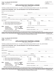 Document preview: Application for Trapping License - New Hampshire