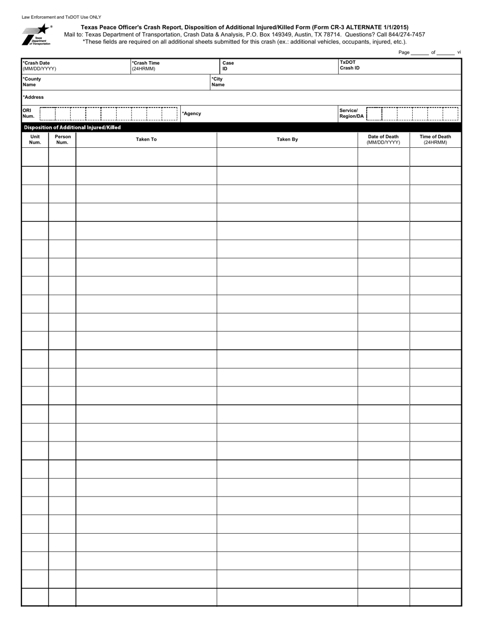 Form CR-3A - Fill Out, Sign Online and Download Fillable PDF, Texas ...