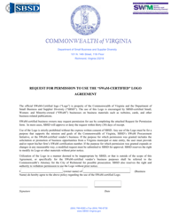 Document preview: Request for Permission to Use the "swam-Certified" Logo - Virginia