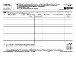 Document preview: IRS Form 990 (990-EZ) Schedule N Liquidation, Termination, Dissolution, or Significant Disposition of Assets, 2020