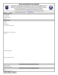 Document preview: AFGSC Form 201 Afgsc Gatekeeper Visit Request