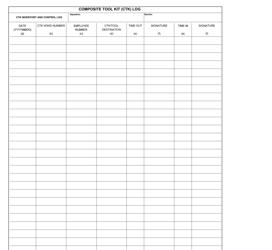 Document preview: 15 WG Form 27 Composite Tool Kit (Ctk) Log