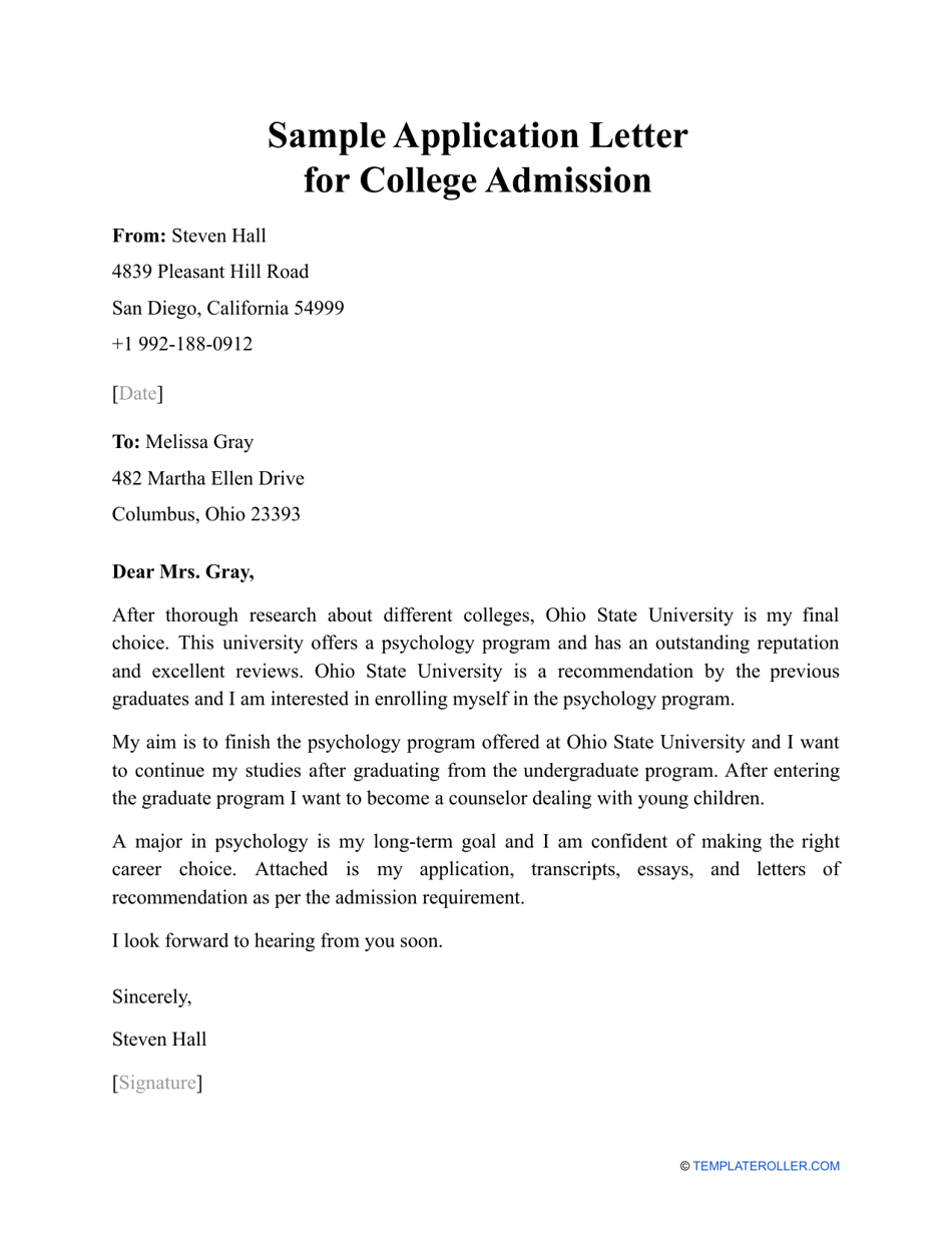 College Admission Letters