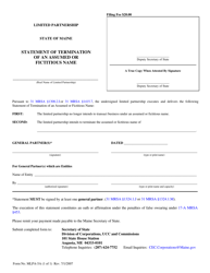 Document preview: Form MLPA-5A Statement of Termination of an Assumed or Fictitious Name - Maine