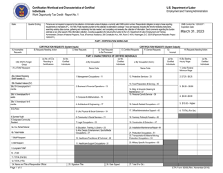 Document preview: ETA Form 9058 Wotc Certification Workload and Characteristics of Certified Individual - Report 1