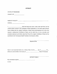 Form HF-0043 Download Printable PDF or Fill Online Affidavit Tennessee ...