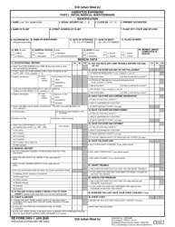 Document preview: DD Form 2493-1 Part I Asbestos Exposure - Initial Medical Questionnaire