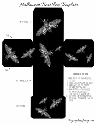 Document preview: Halloween Treat Box Template - Moth