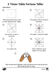 Document preview: 3 Times Table Fortune Teller Template