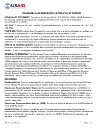 Document preview: Form AID111-4 Reasonable Accommodation Notification of Decision