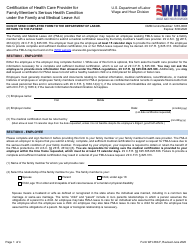 Document preview: Form WH-380-F Certification of Health Care Provider for Family Member's Serious Health Condition Under the Family and Medical Leave Act