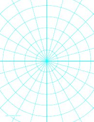 Document preview: Cyan Polar Graph Paper Template