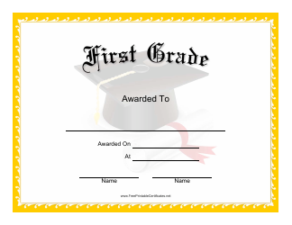 Document preview: First Grade Certificate Template