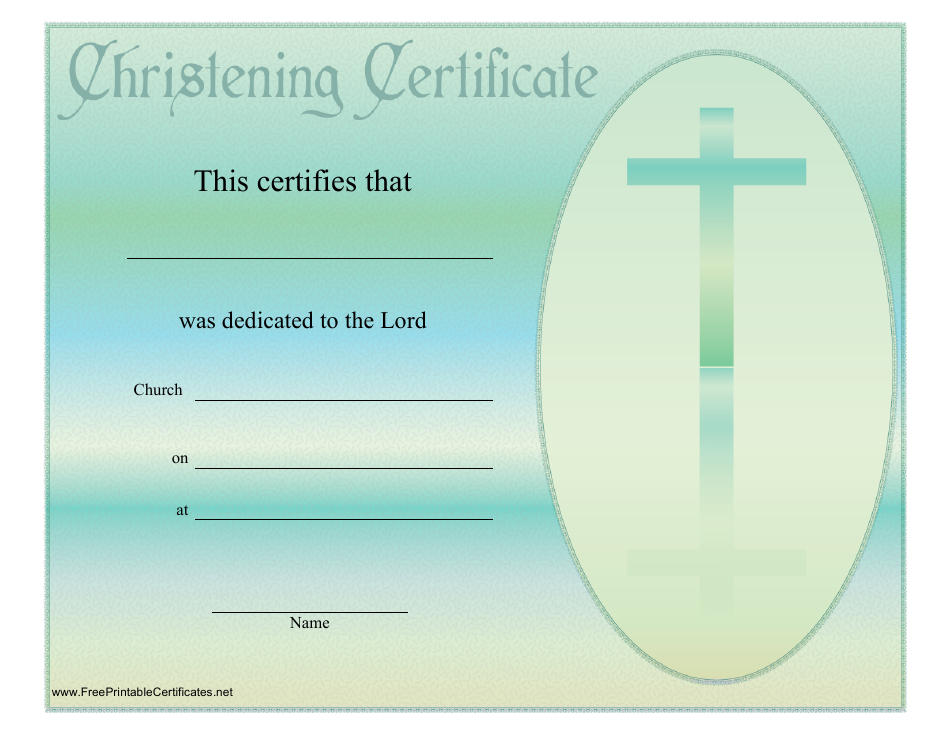 Easy Printable Christening Certificates Free