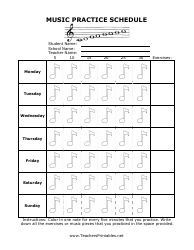 Document preview: Weekly Music Practice Log Template